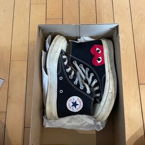 Comme des garcons play half heart high tops